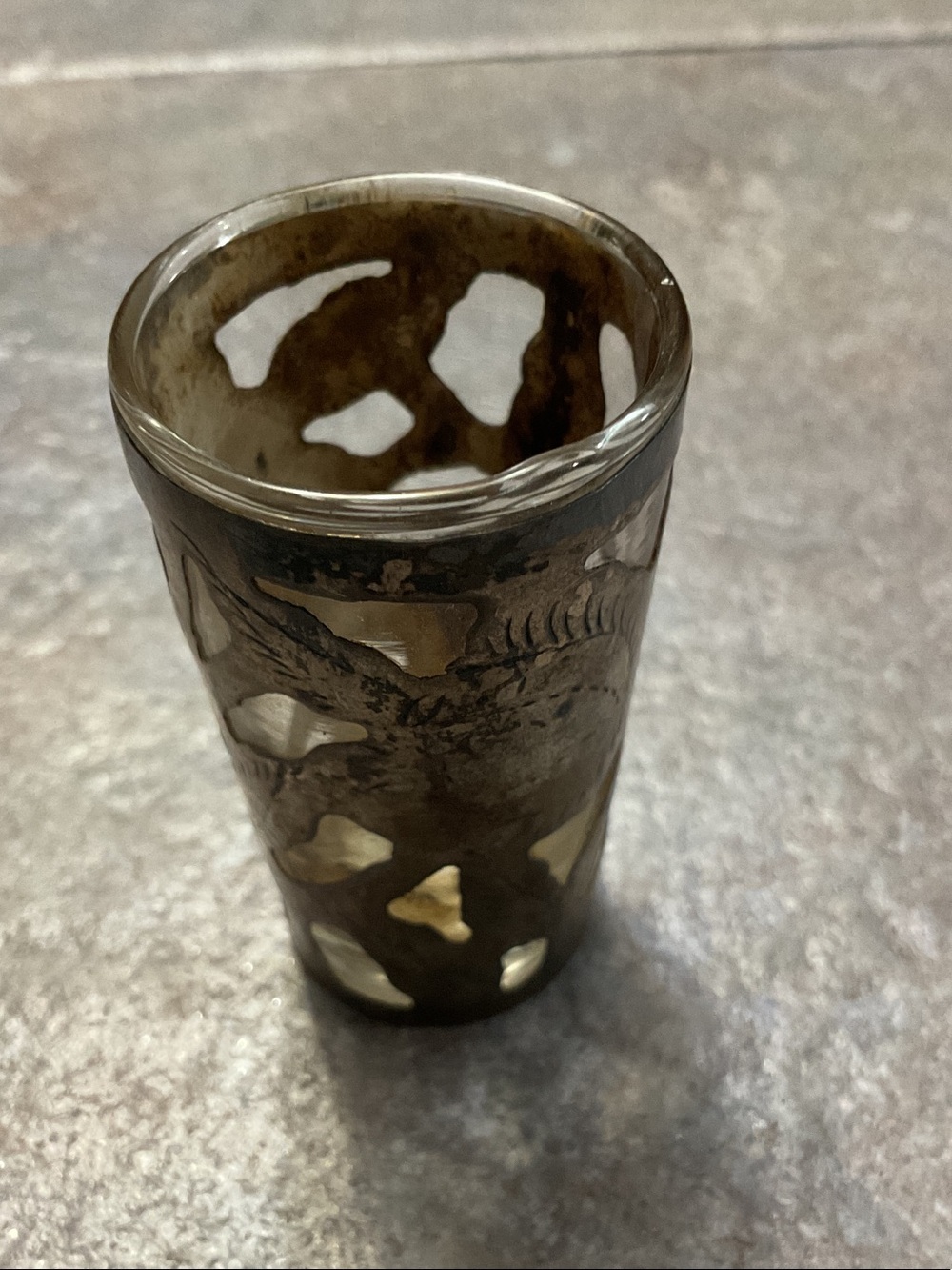 Vintage Mexican sterling silver shot glass.